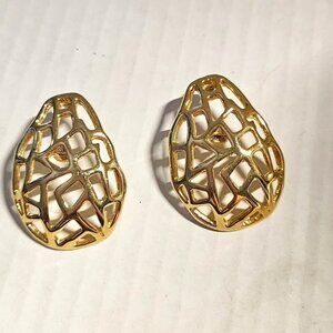 Gold Tone Pierced Earrings